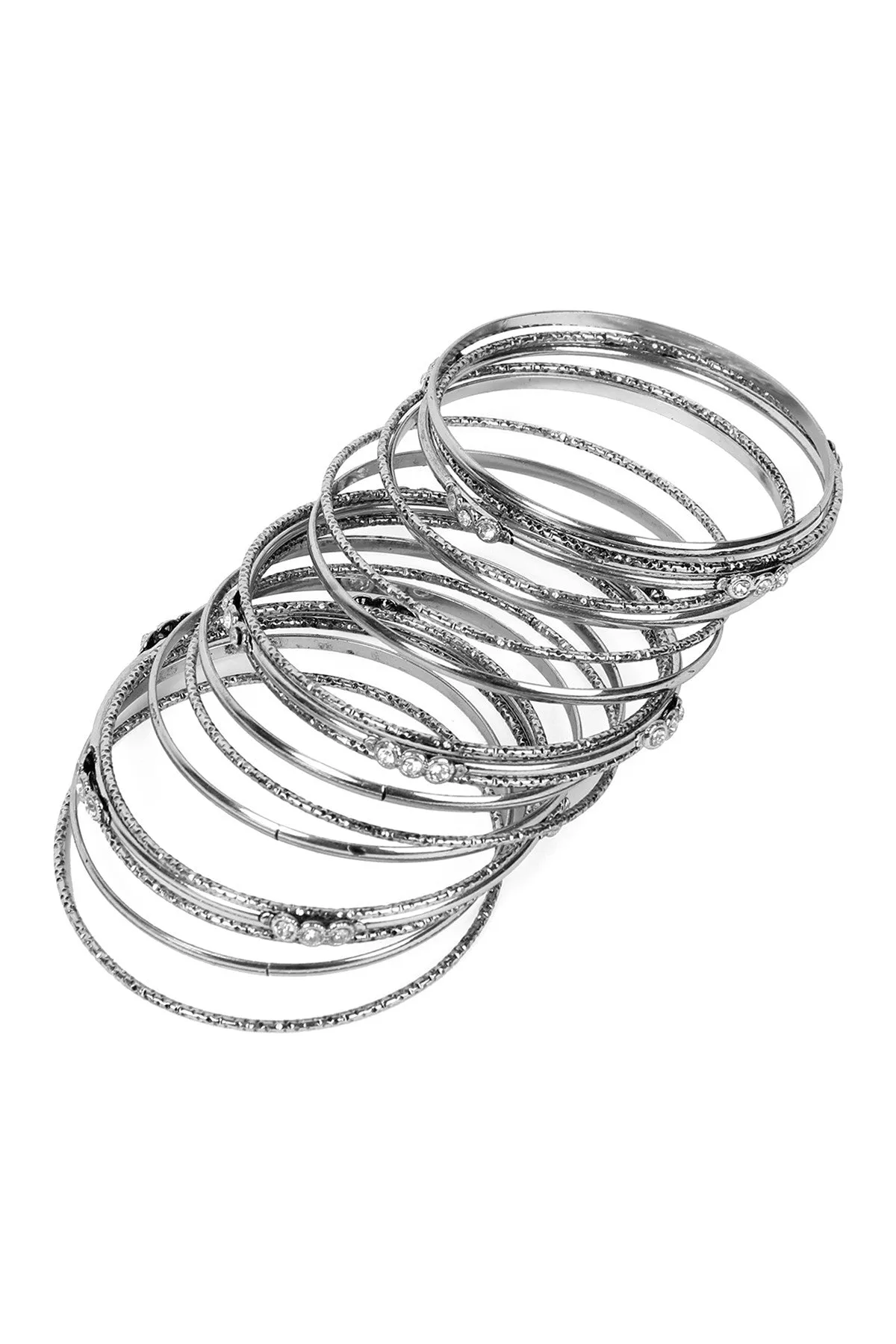 EMBELISHED MULTIPLE BRASS BANGLE BRACELET
