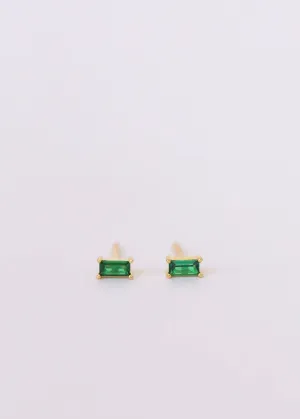 Emerald Baguette Earrings
