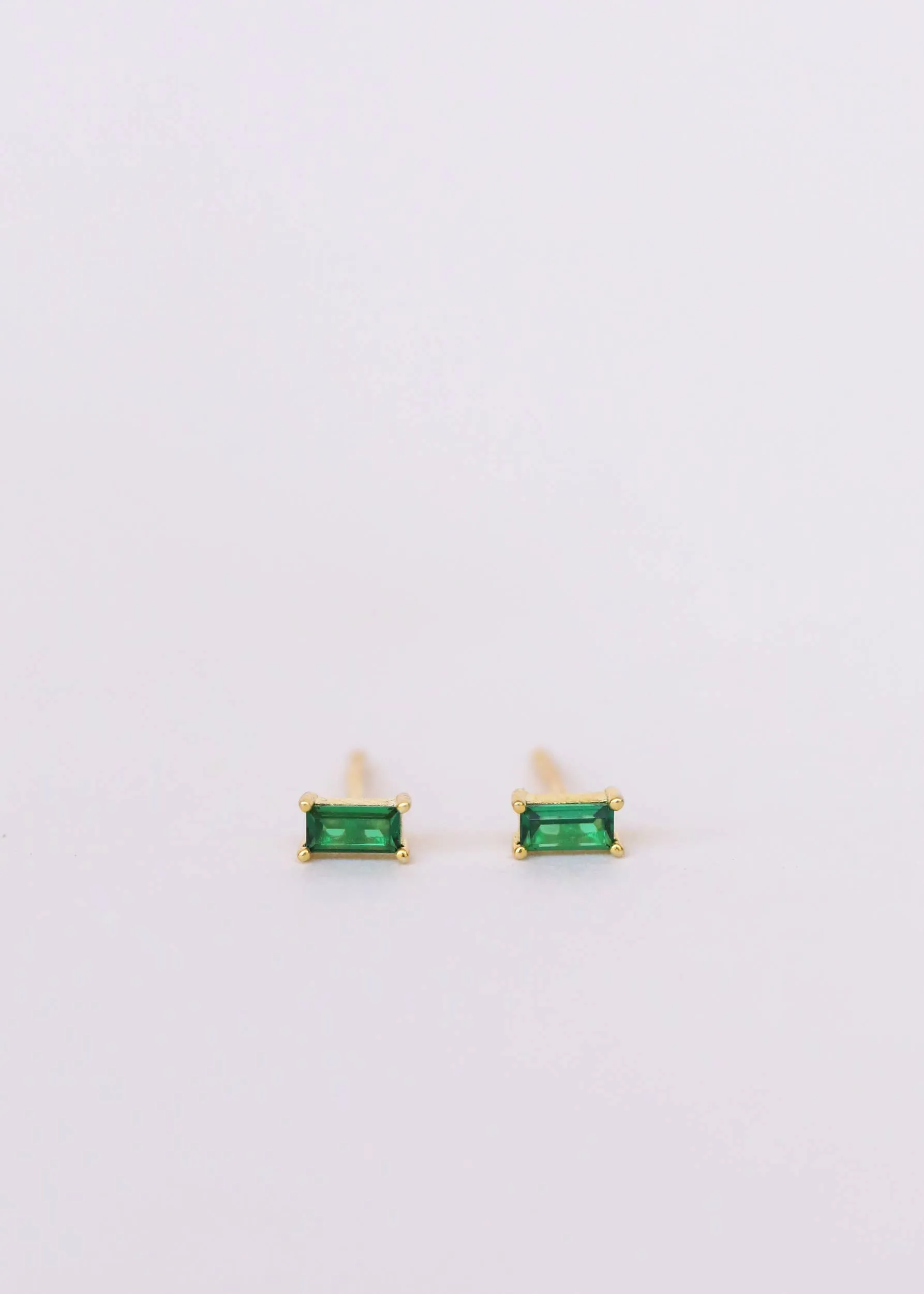 Emerald Baguette Earrings