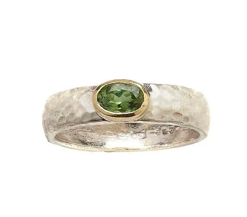 Enchanting Greens: Handcrafted Two-Tone Tourmaline Ring