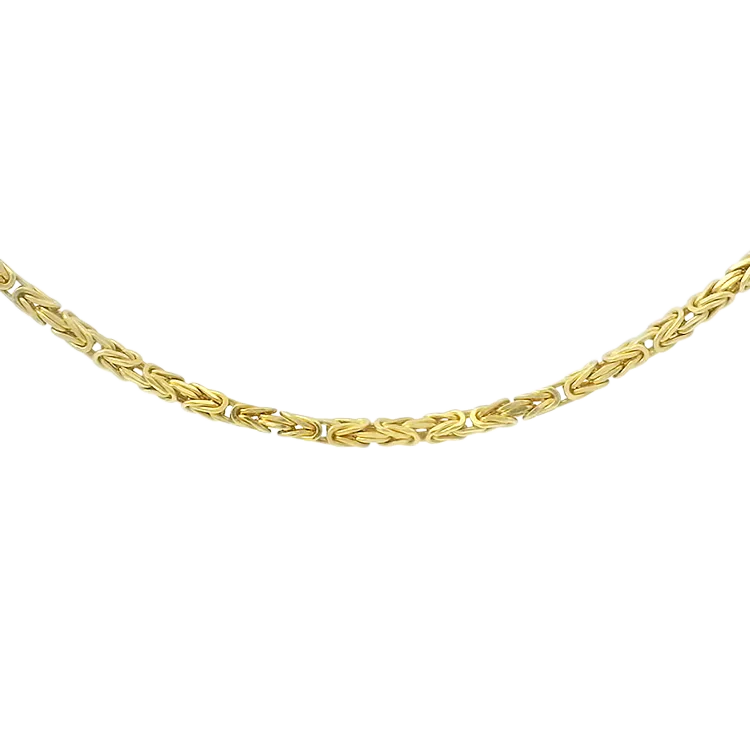 Estate 18k Yellow Gold Byzantine Link 24" Chain