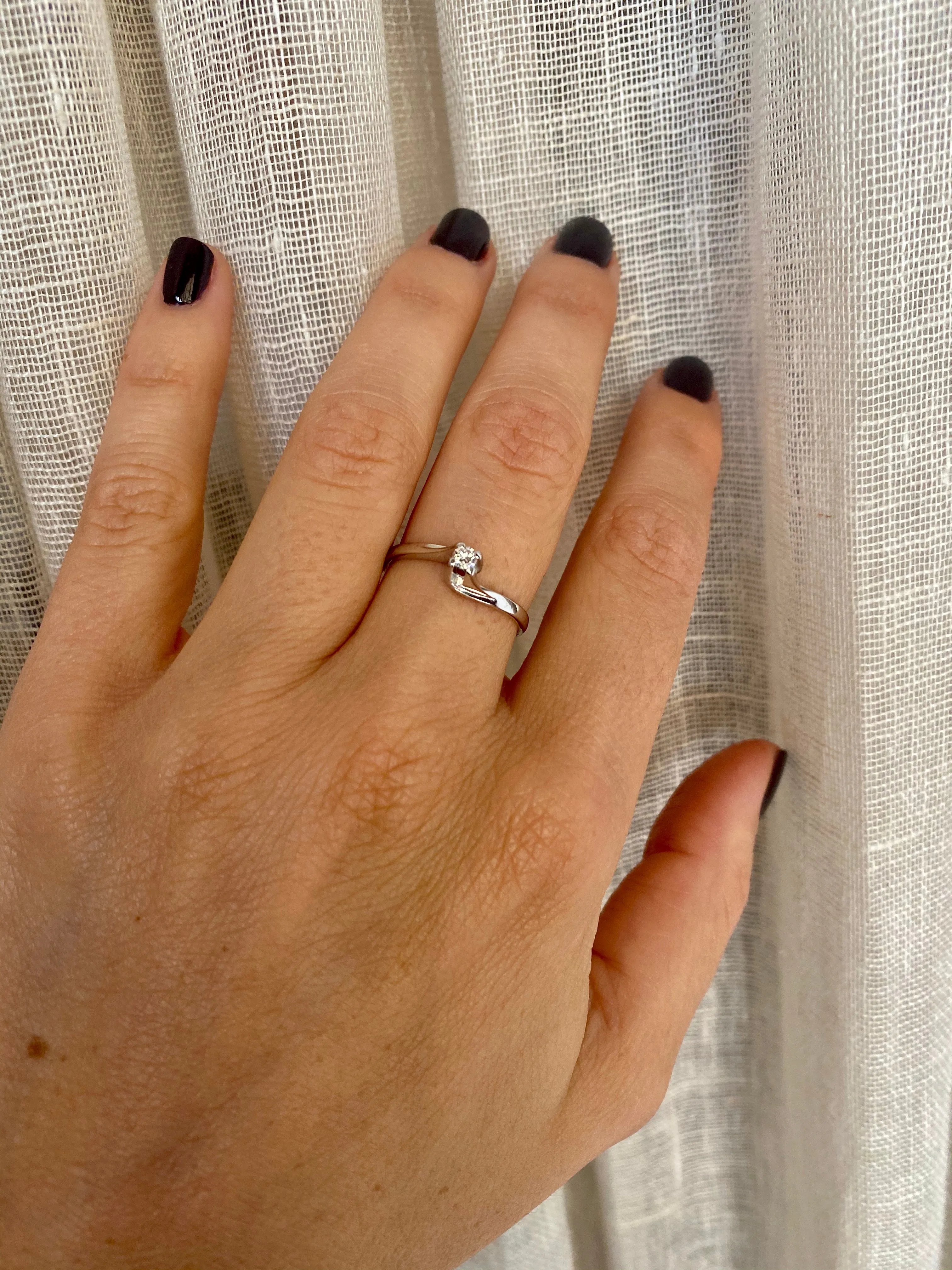 Estate Diamond Valentino Solitaire Ring
