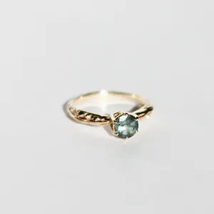 FACETED MATRIX SOLITAIRE | 14K GOLD & GREEN TOURMALINE
