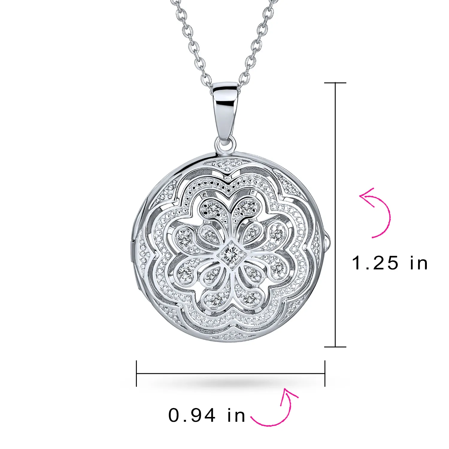 Filigree Star Flower Aromatherapy Locket Necklace Sterling Silver Keepsake