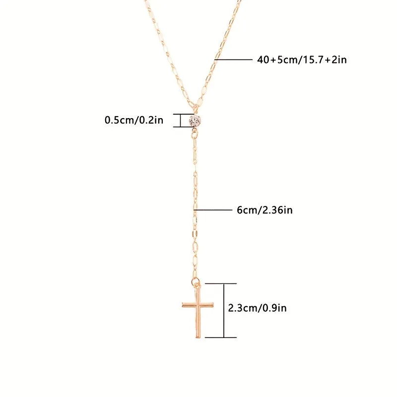 Fine Golden Silvery Cross Pendant Men's Necklace Lucky Jewelry