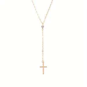 Fine Golden Silvery Cross Pendant Men's Necklace Lucky Jewelry