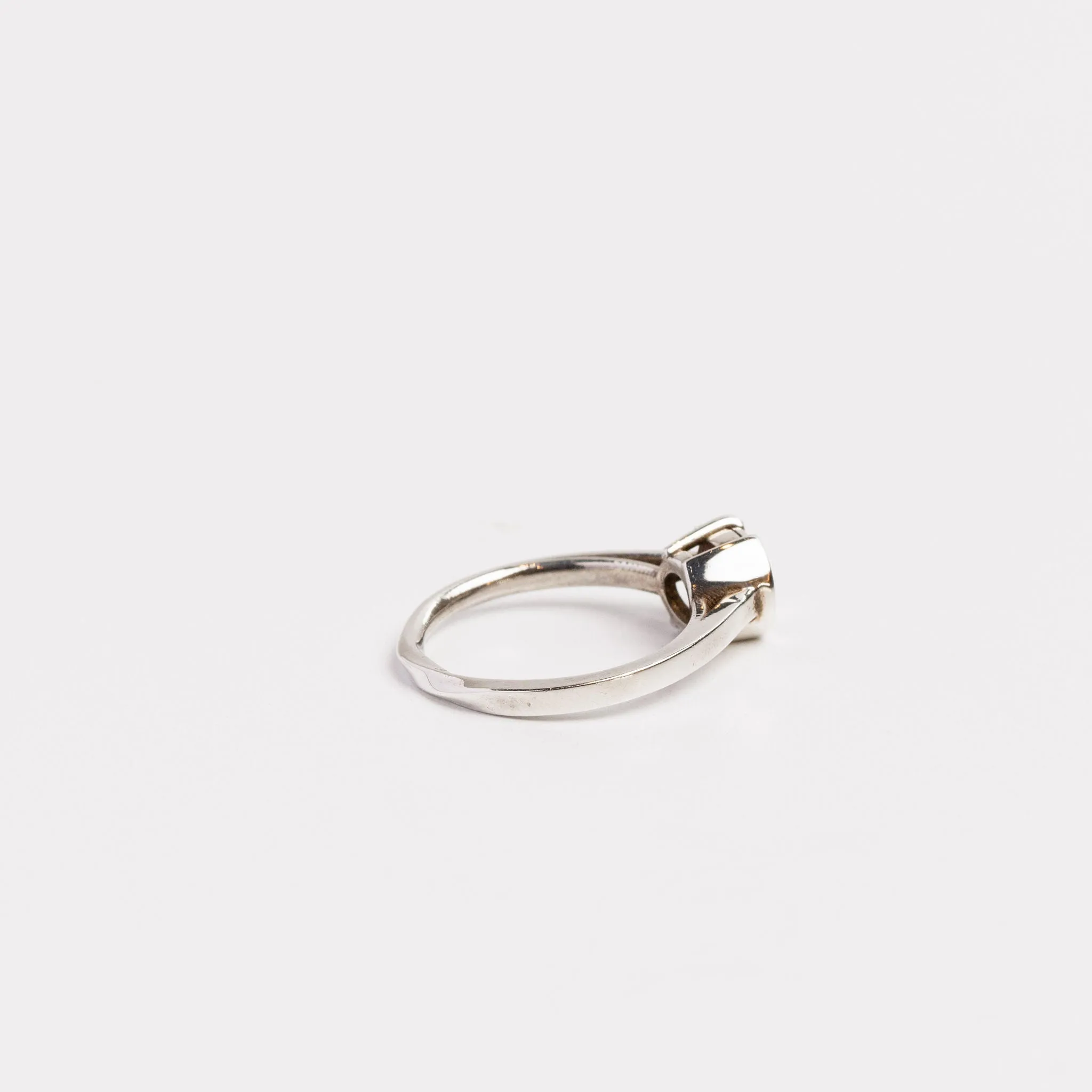 Fine Silver Half Bezel Ring