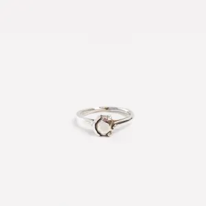Fine Silver Half Bezel Ring