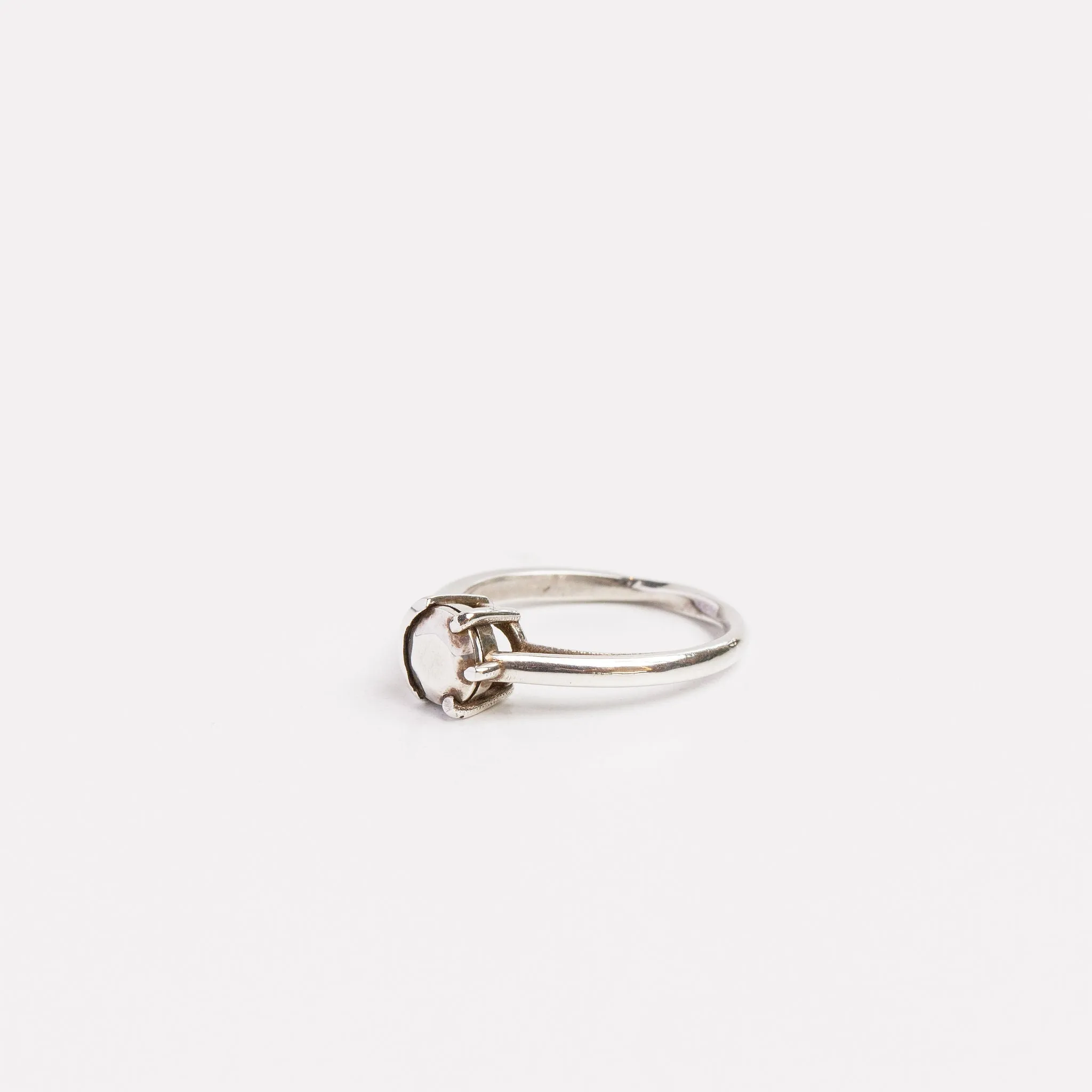 Fine Silver Half Bezel Ring