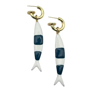 Fish on a Hoop Earring Navy