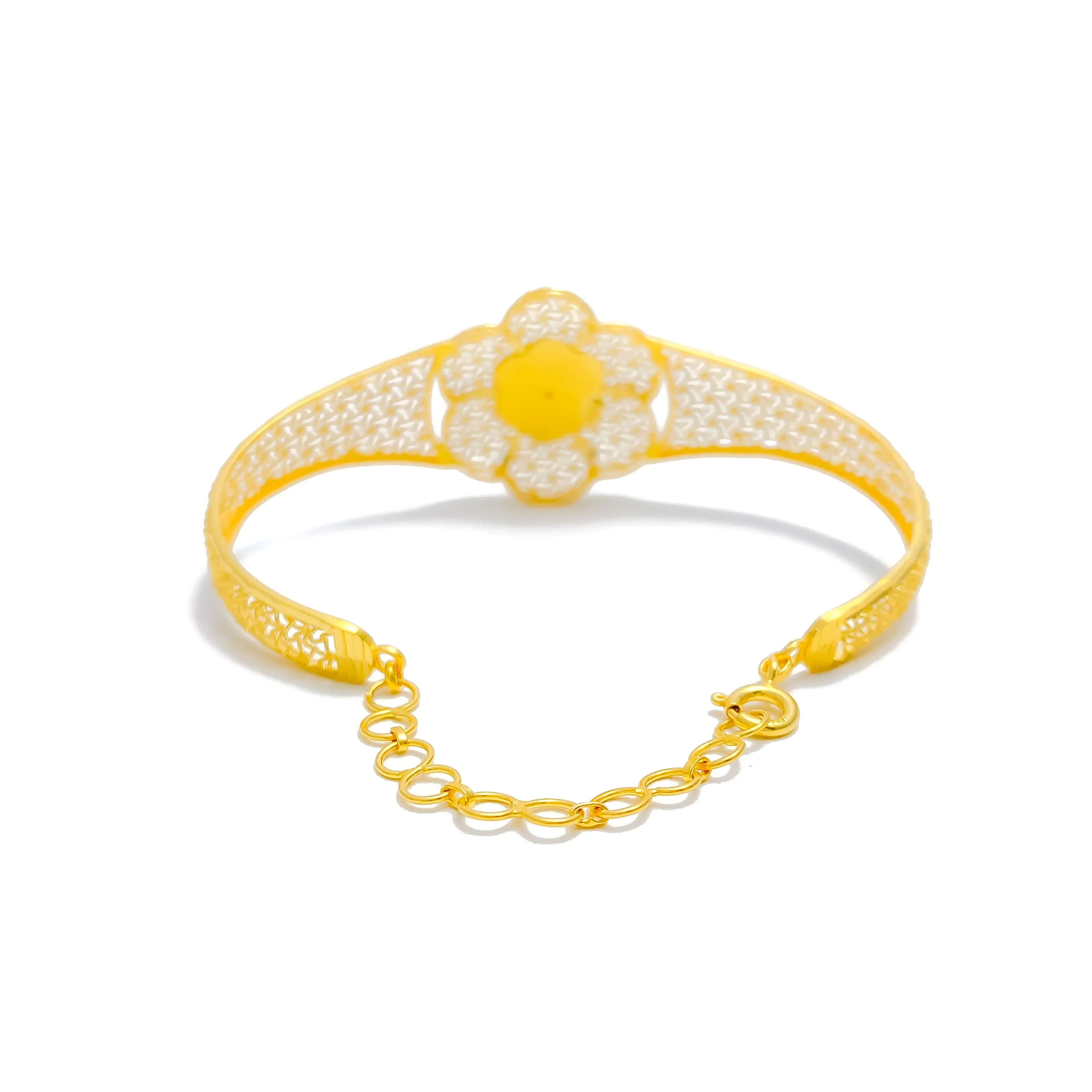 Flawless Floral Jali 22k Gold Bangle Bracelet