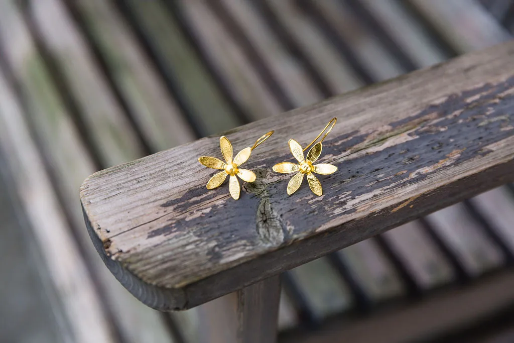 Flower Power gold fill dangle earrings