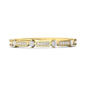FlyerFit Micropave 18K Yellow Gold Wedding Band