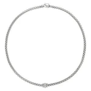 Fope White Gold and Diamond Solo Link Necklace