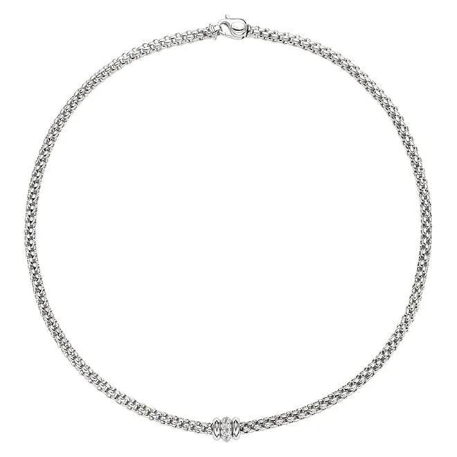 Fope White Gold and Diamond Solo Link Necklace