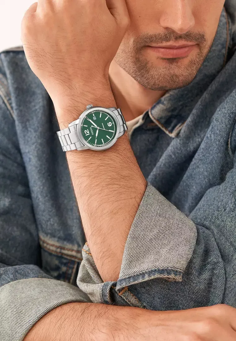 Fossil Heritage Unisex Green Dial Stainless Steel Automatic Watch