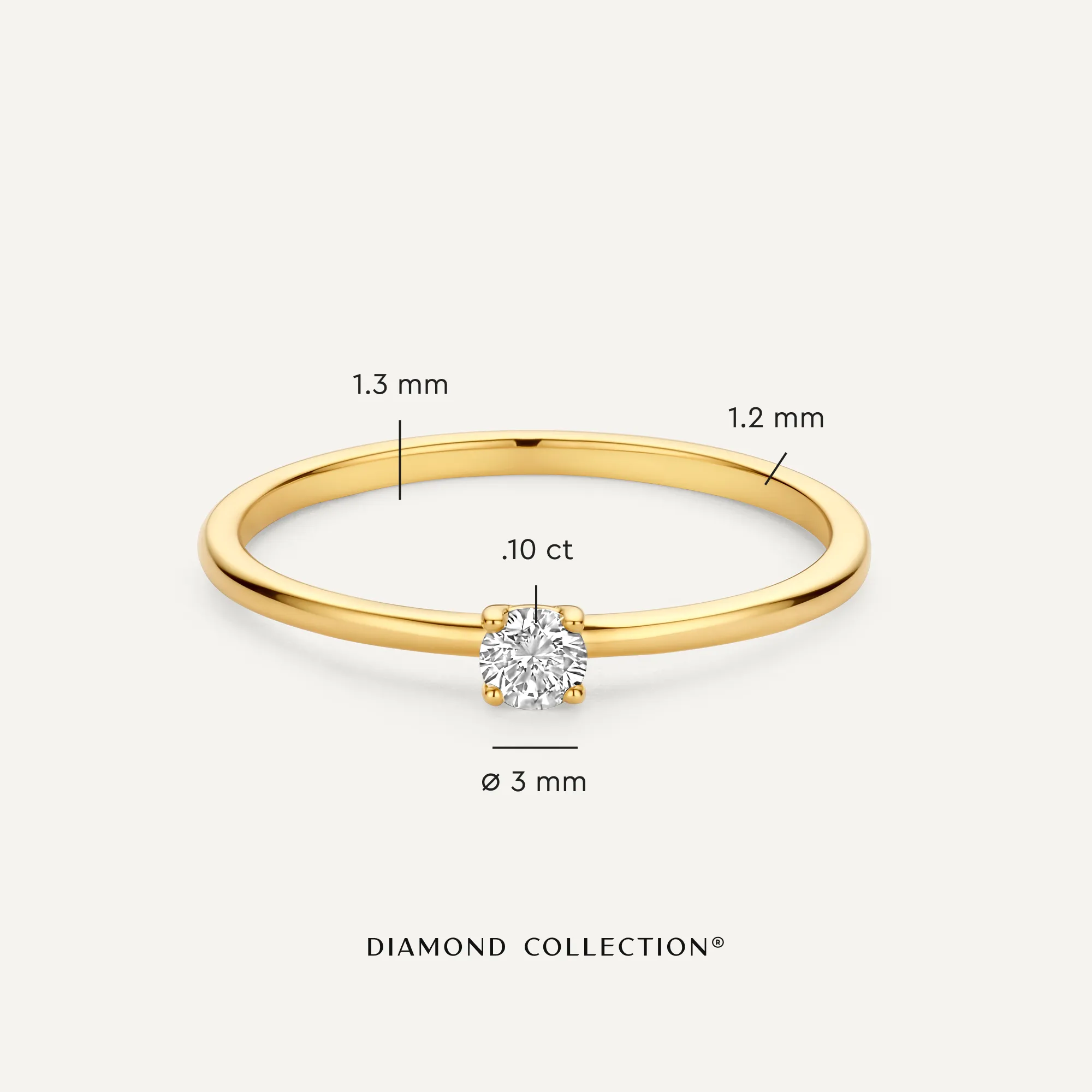 Four Prong Diamond Solitary Ring (0.10 ct)