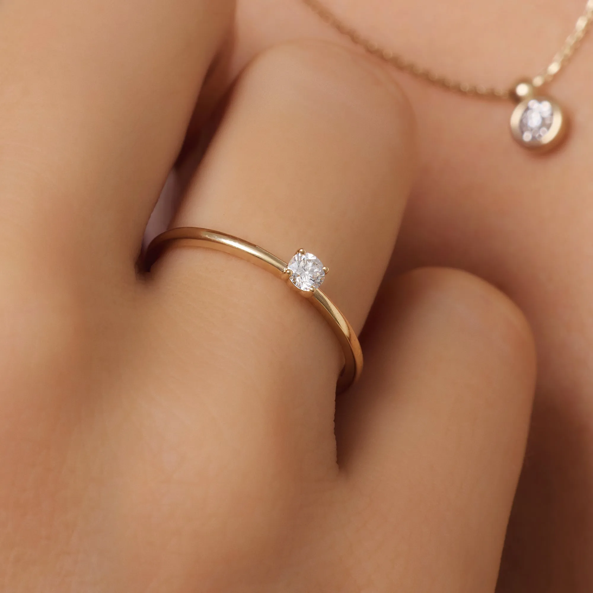 Four Prong Diamond Solitary Ring (0.10 ct)
