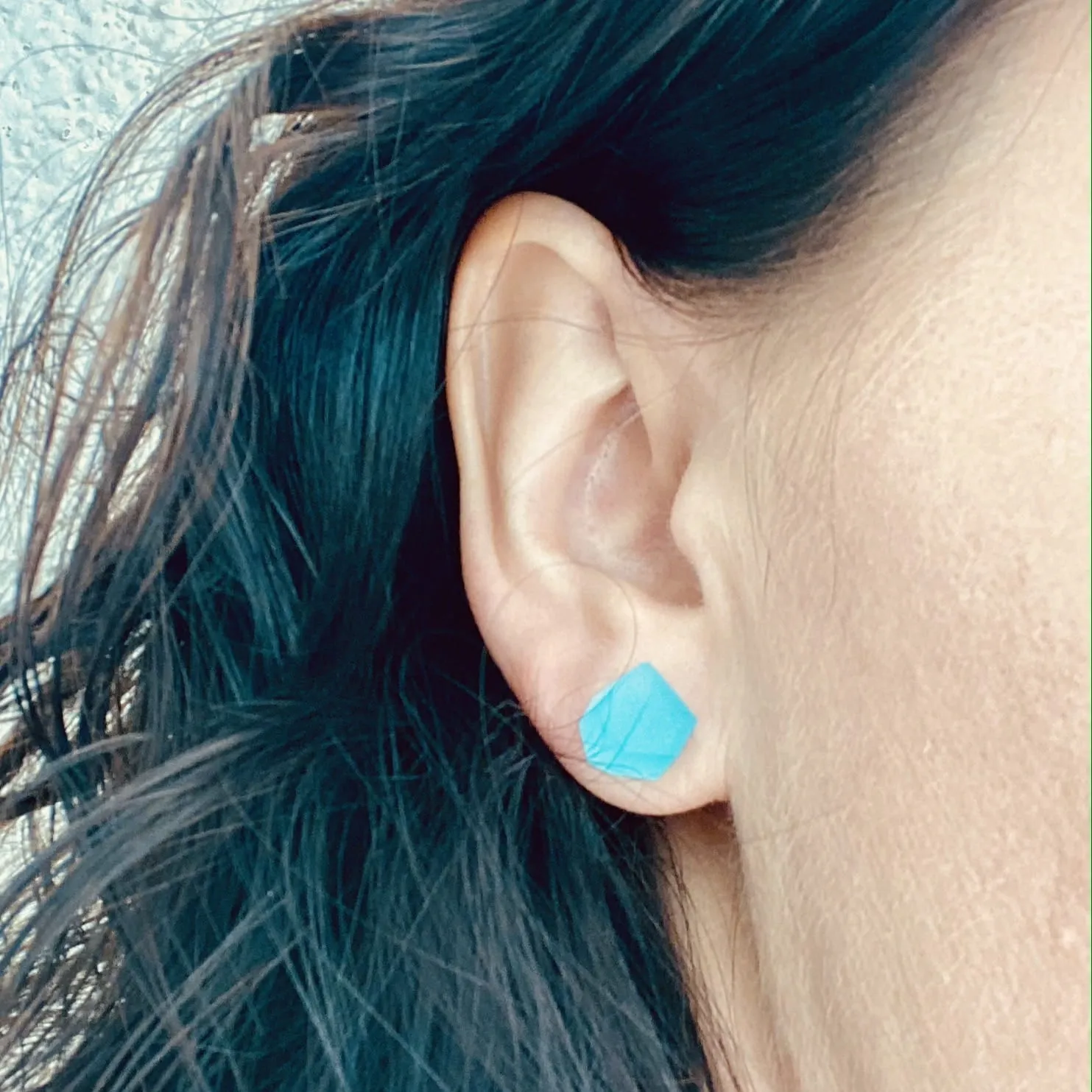 Fruit Bijoux Stud Earrings VU Crystals Capri Blue (Silver or Gold)