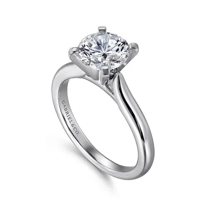 Gabriel 14K White Gold Round Diamond Engagement Ring ER6684R6W4JJJ