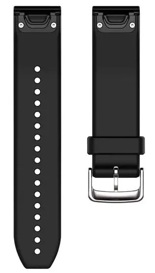 Garmin Strap QuickFit 22 Black Silver Silicone