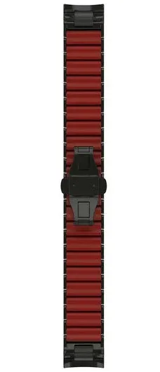 Garmin Strap QuickFit 22 Hybrid Titanium Silicone Bracelet Carbon Grey DLC