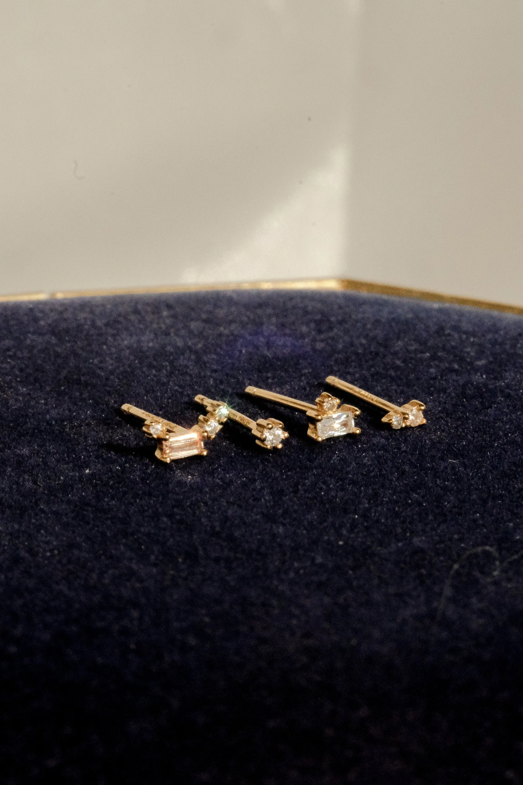 Gatsby Champagne Crystal Earrings Set