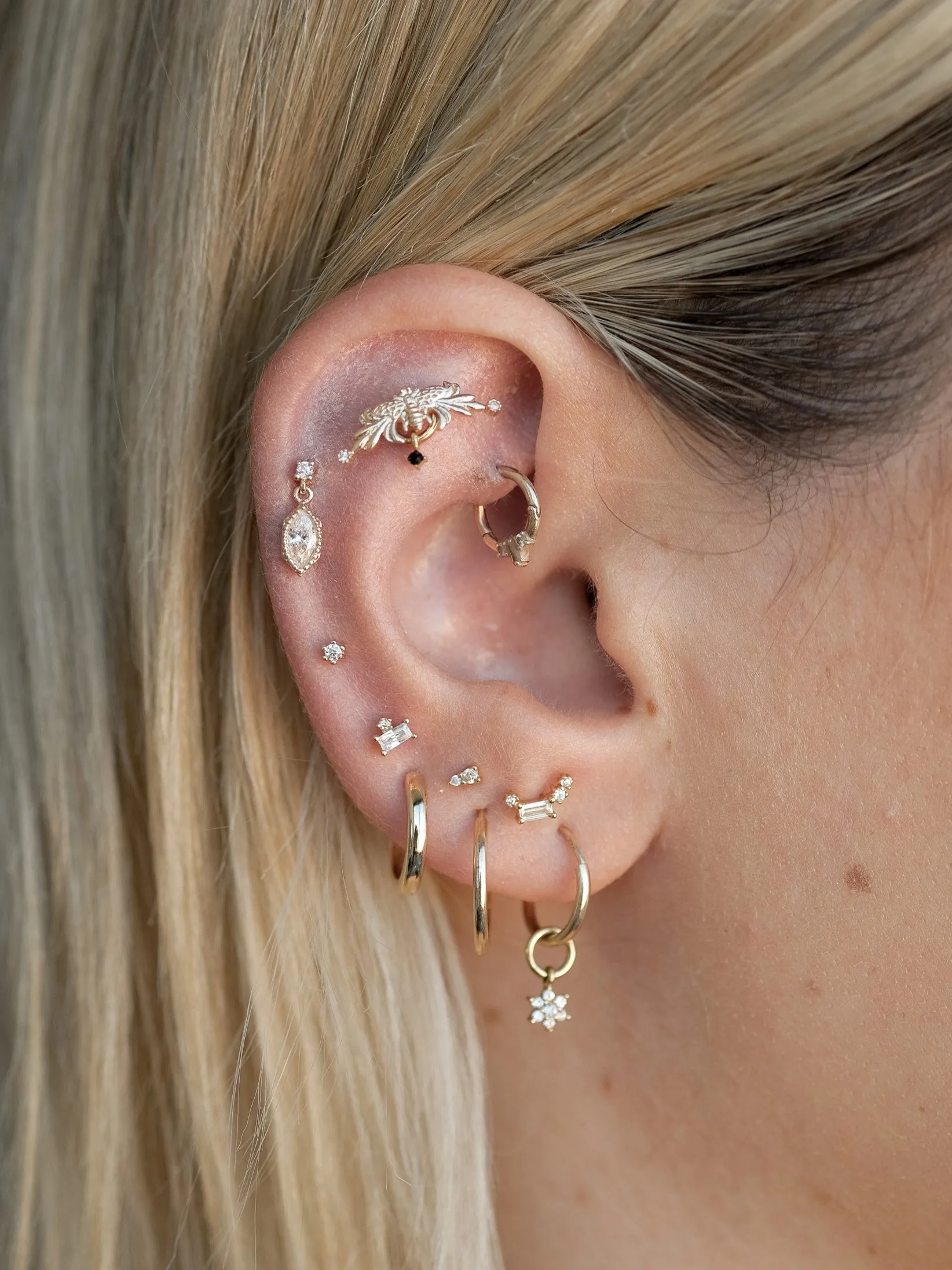 Gatsby Champagne Crystal Earrings Set