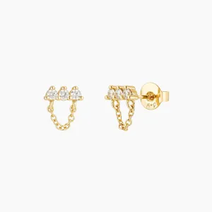 Gemma Chain Stud Earrings