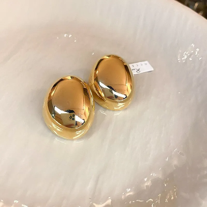 Geometric Statement Gold Plated Metal Drop Earrings Collection