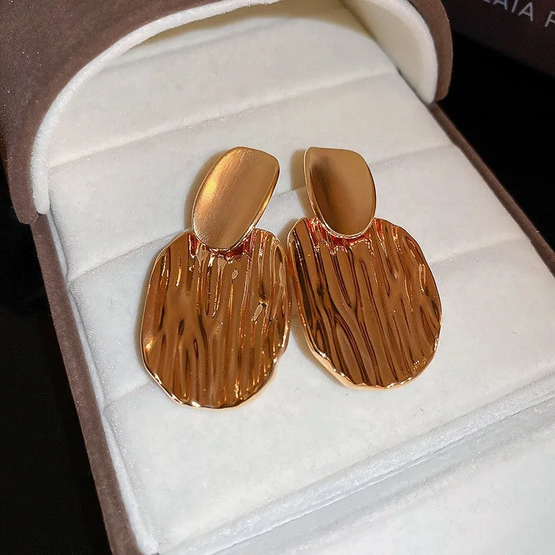 Geometric Statement Gold Plated Metal Drop Earrings Collection