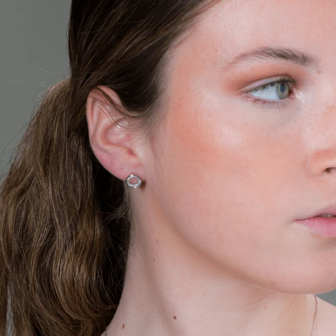 GEORGINI NOEL NIGHTS SLICED STONE EARRINGS SILVER