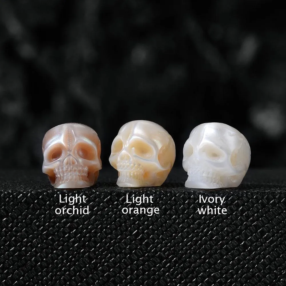 Ginkgo Leaf Pearl Skull Necklace
