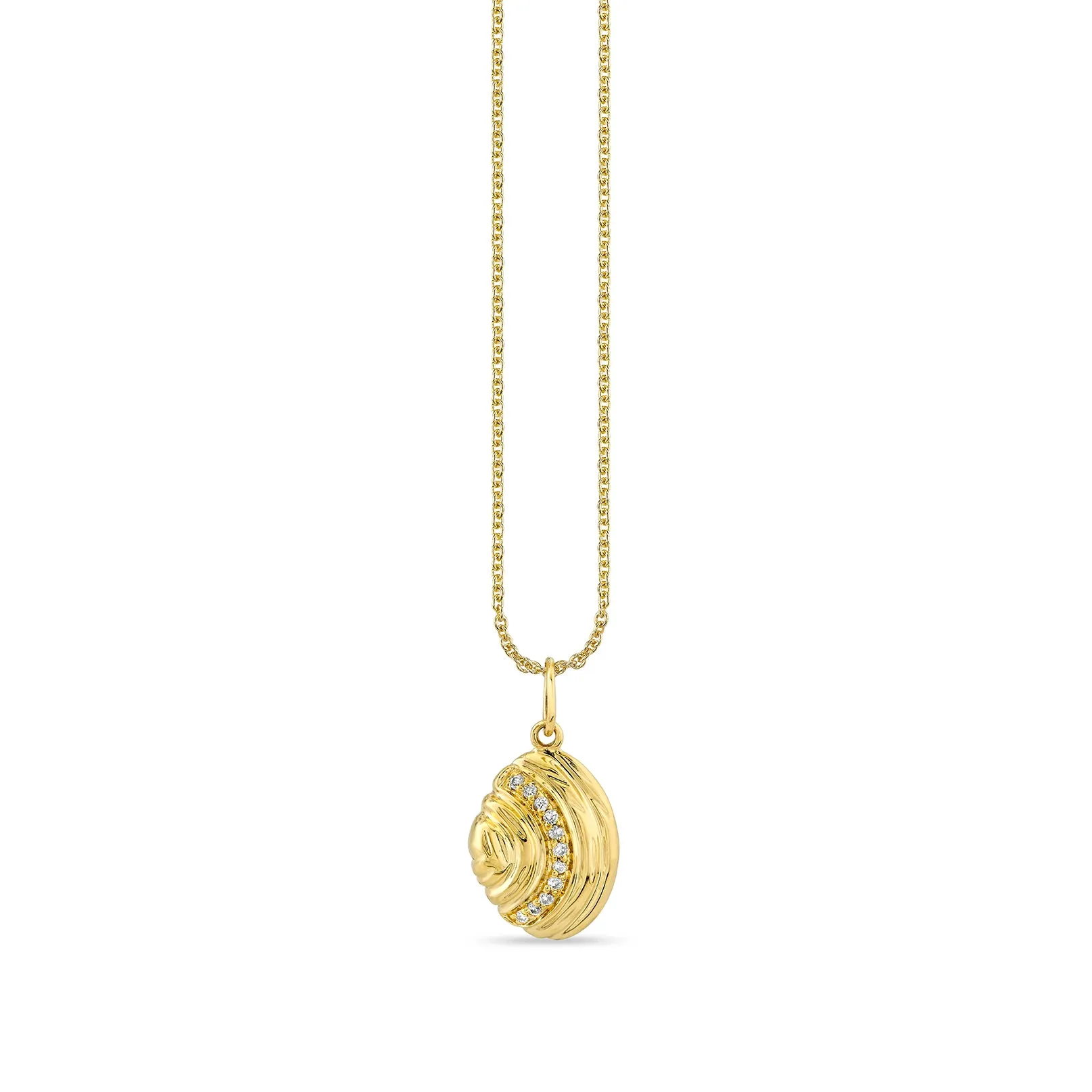 Gold & Diamond Clam Charm
