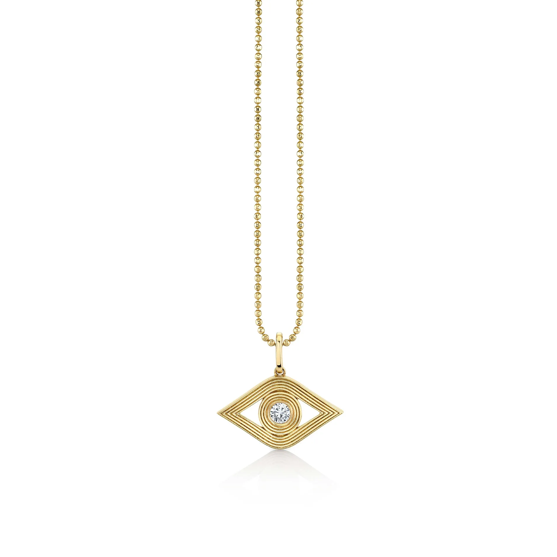 Gold & Diamond Extra Large Fluted Eye Charm