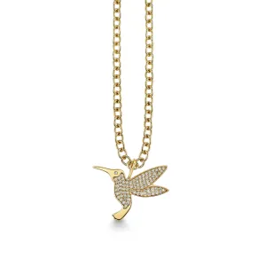 Gold & Diamond Extra Large Hummingbird Charm