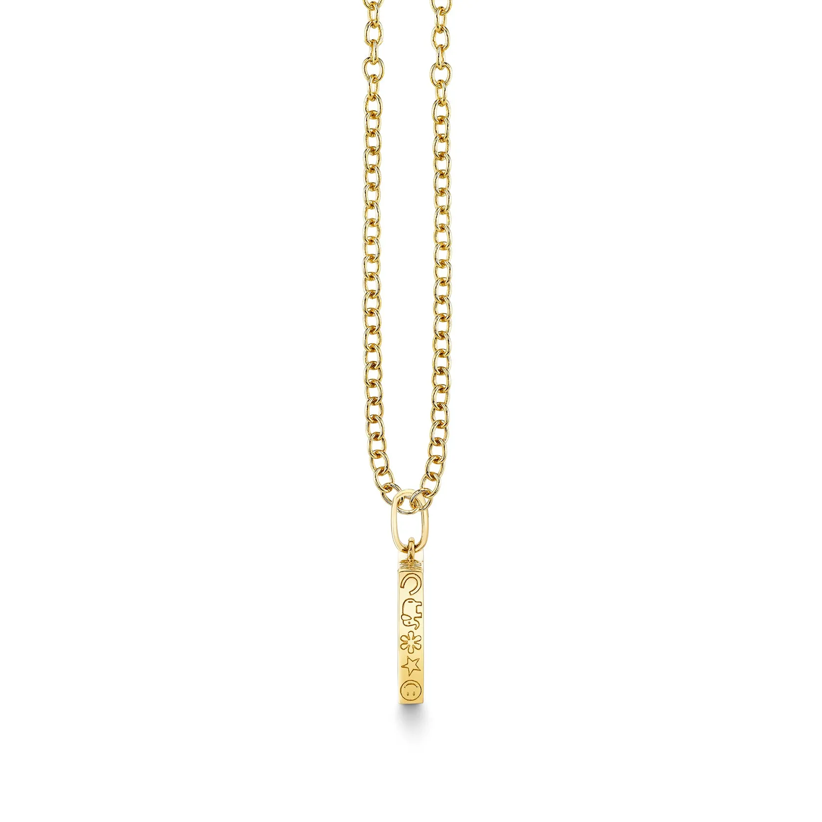 Gold & Diamond Iconography Rectangle Charm