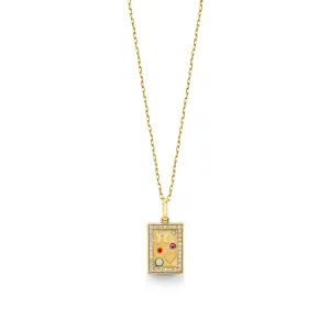 Gold & Diamond Iconography Rectangle Charm