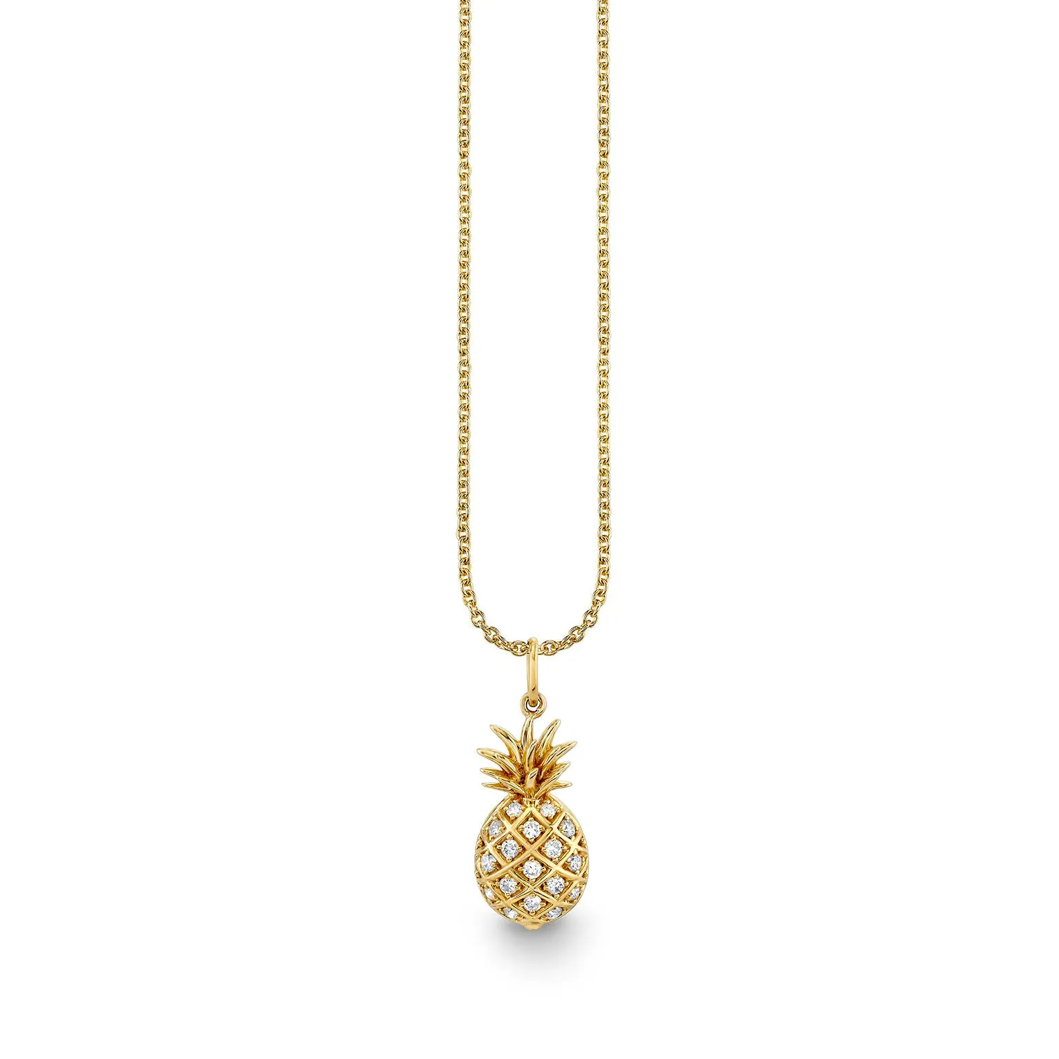 Gold & Diamond Large Pineapple Charm