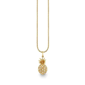 Gold & Diamond Large Pineapple Charm