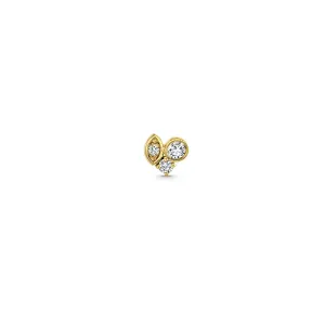Gold & Diamond Marquise Eye Cluster Stud