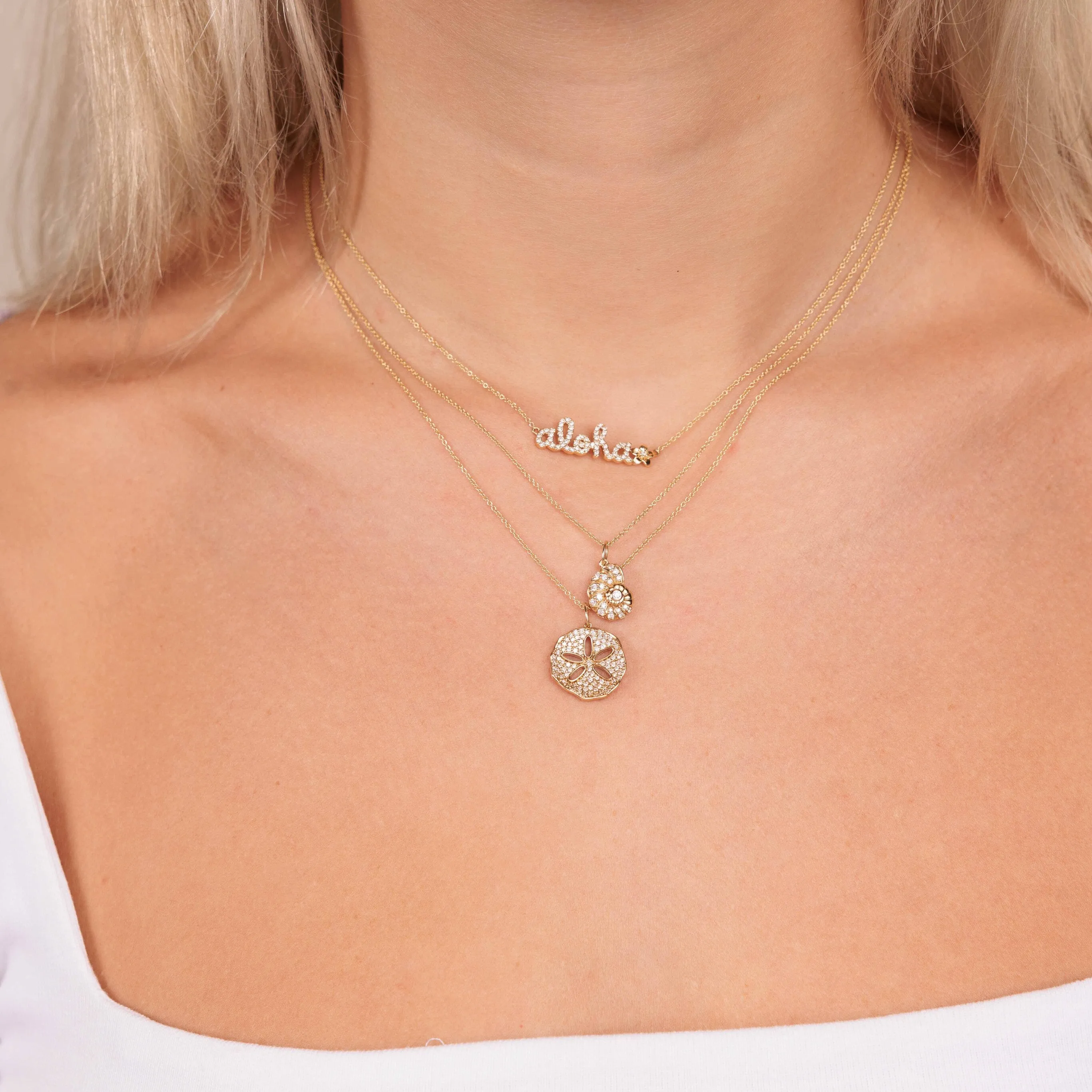 Gold & Diamond Nautilus Shell Charm