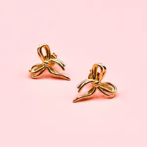 Gold Bow Earrings