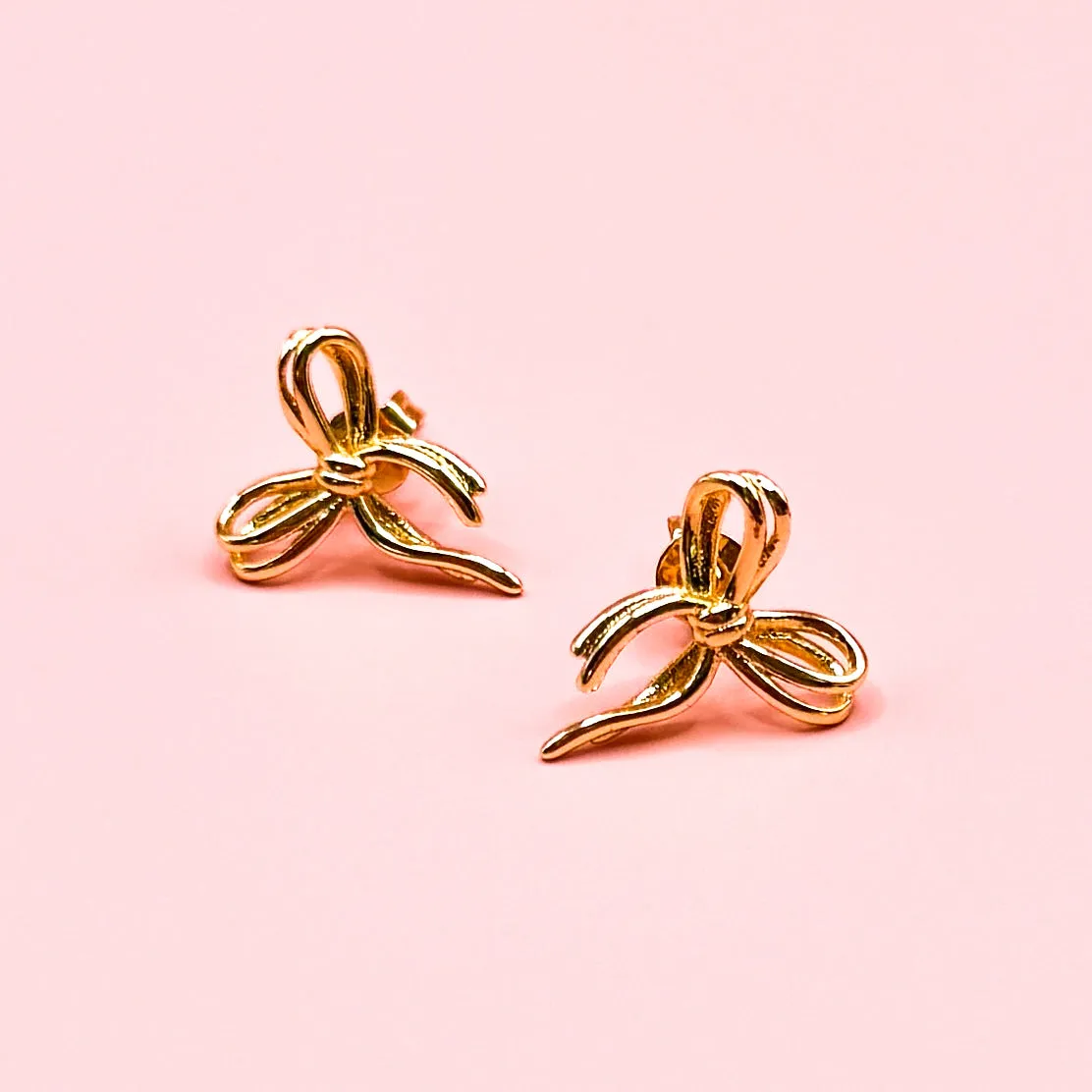 Gold Bow Earrings