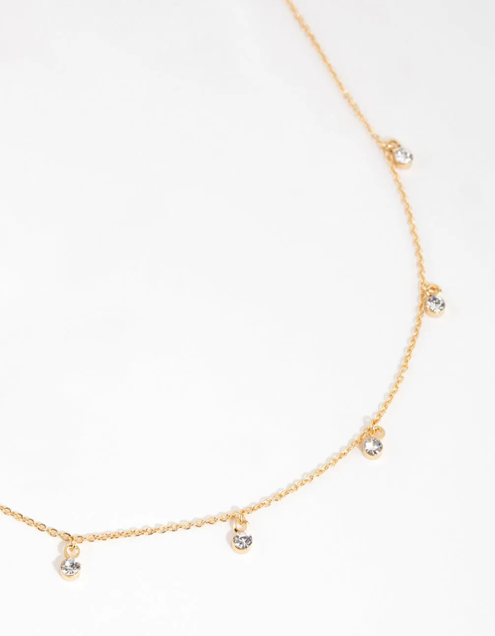 Gold Plated Mini Diamante Necklace