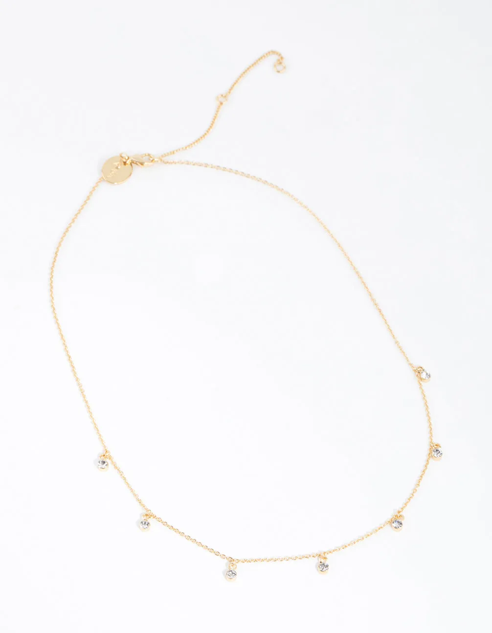 Gold Plated Mini Diamante Necklace