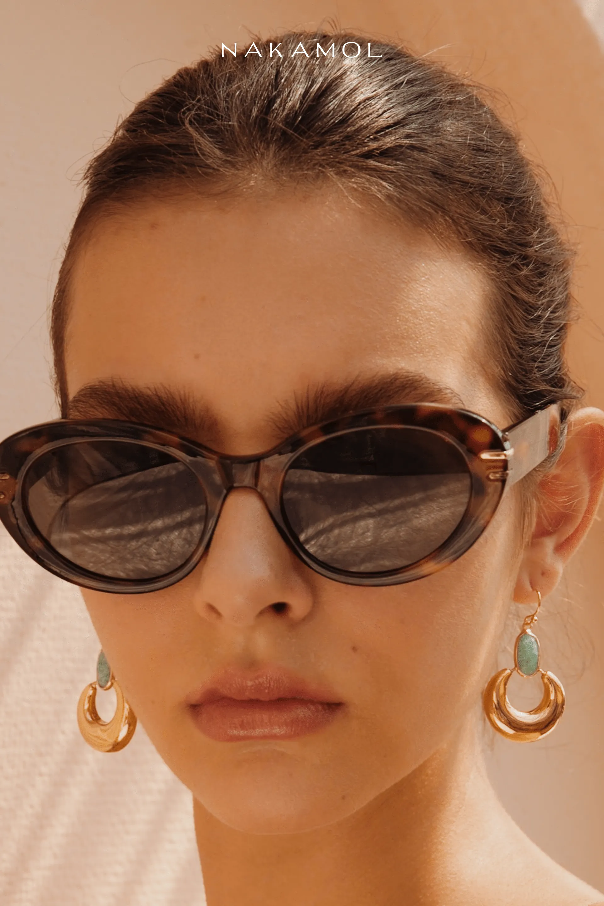 Golden Amazonite Short Drop Earrings