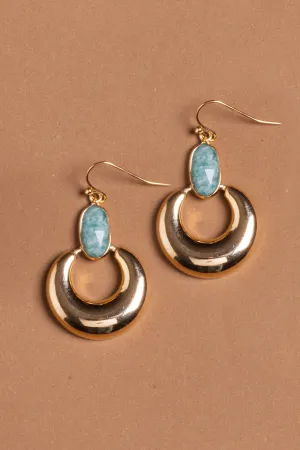Golden Amazonite Short Drop Earrings
