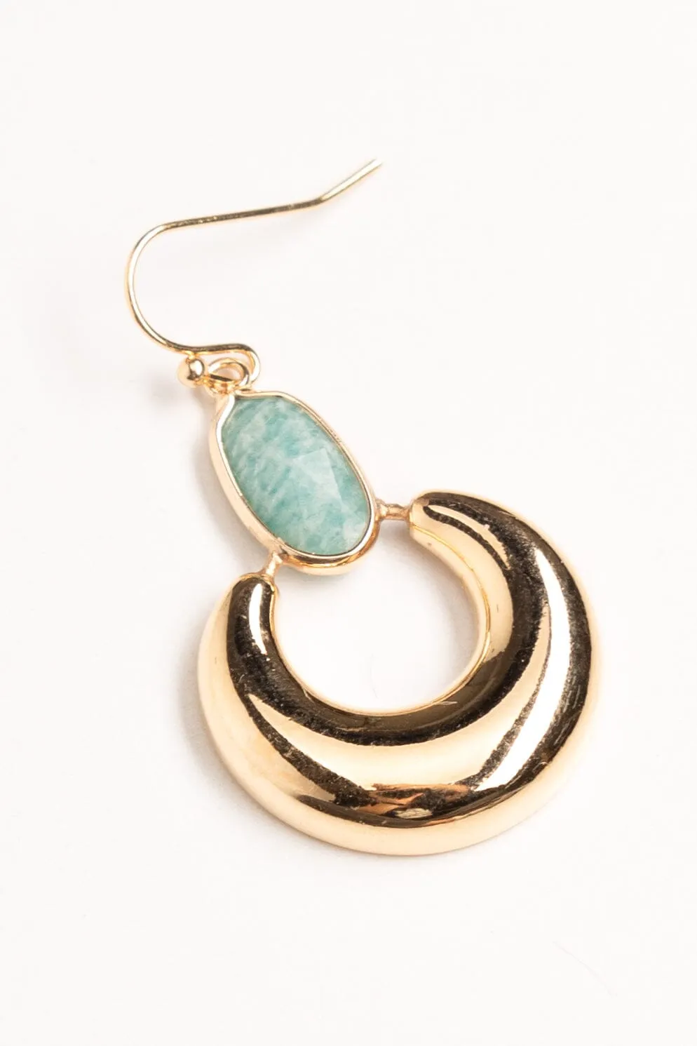 Golden Amazonite Short Drop Earrings