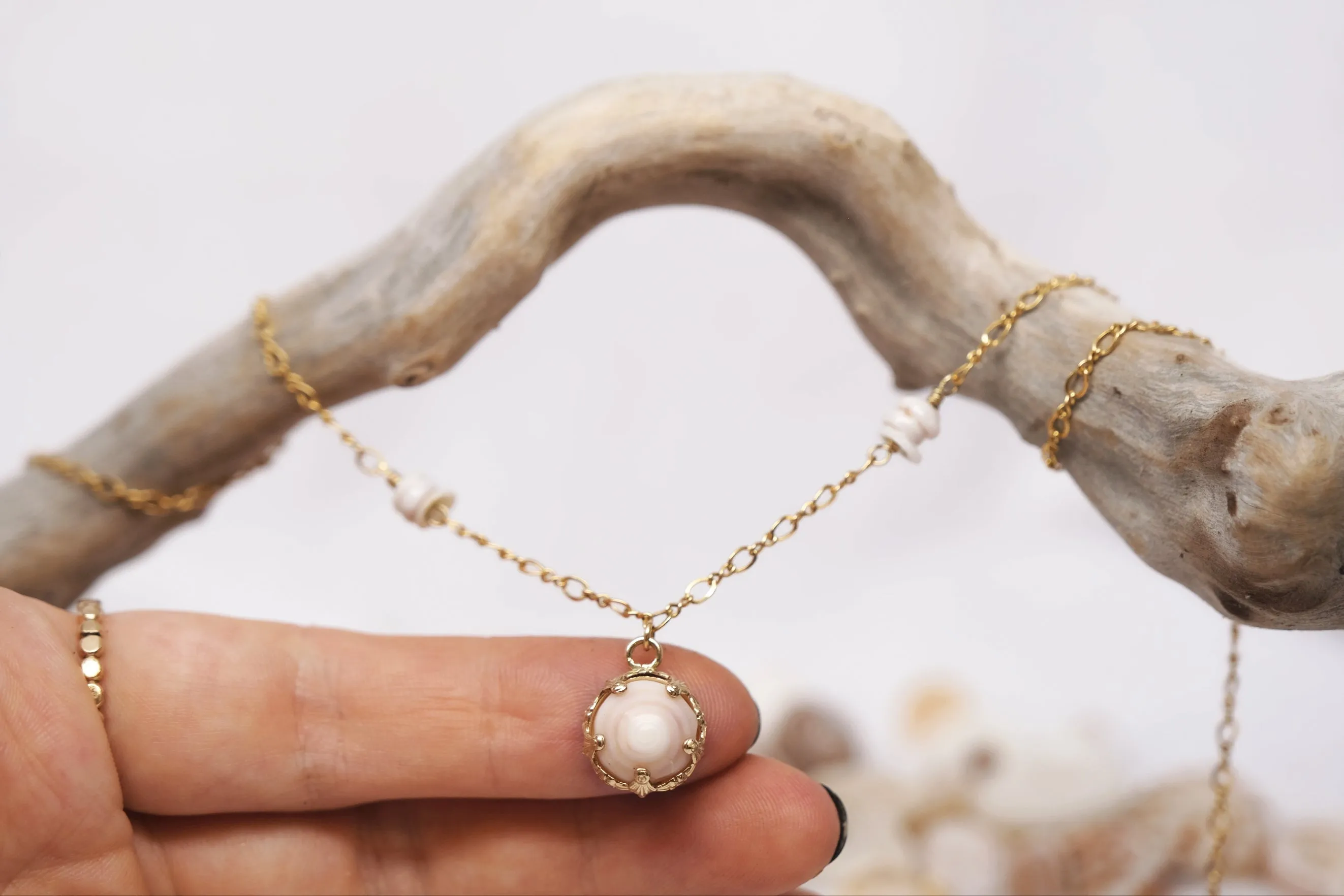 Golden Crown Puka Necklace Deluxe